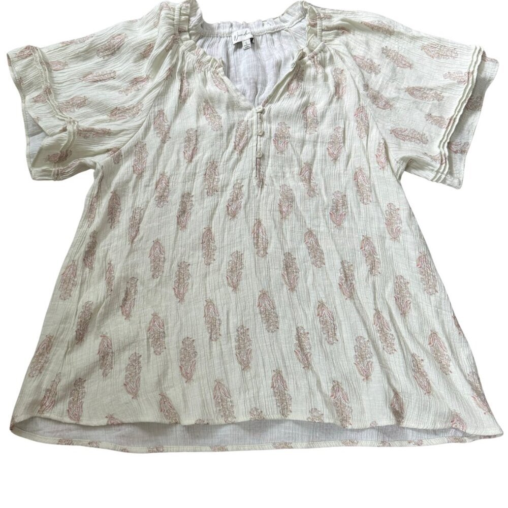Wonderly Indian Block Print Blouse size Large